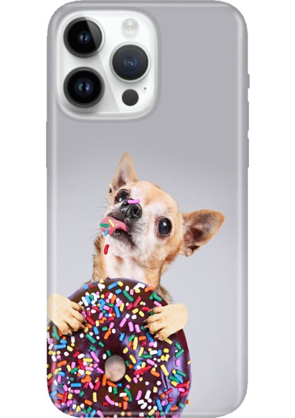 iPhone 16 Pro Max Kılıf Silikon Desenli Baskılı Cover Donut Dog