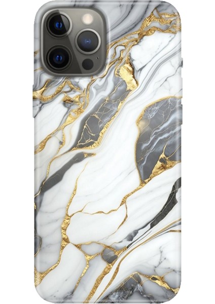 iPhone 12 Pro Max Kılıf Tasarım Baskılı Silikon Arsos Mermer