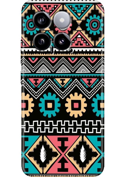 Xiaomi Mi 14 Kılıf Renkli Rubber Kapak Silikon Etnik