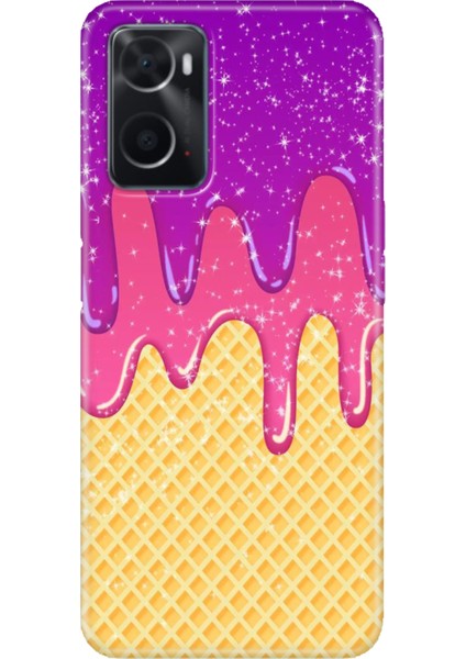 Oppo A76 Kılıf Silikon Tasarım Stok Krema