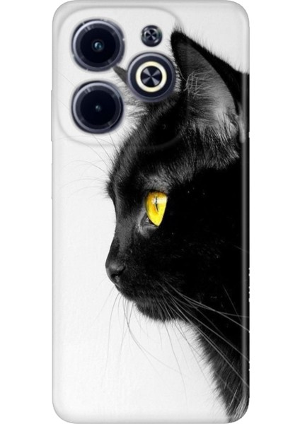 Infinix Hot 40 Pro Kılıf Temalı Baskılı Desenli Resimli Silikon Kedi Bakışı
