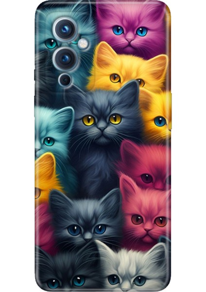 Oneplus 9 Kılıf Desenli Silikon Renkli Tpu Uv Kedi Ordusu