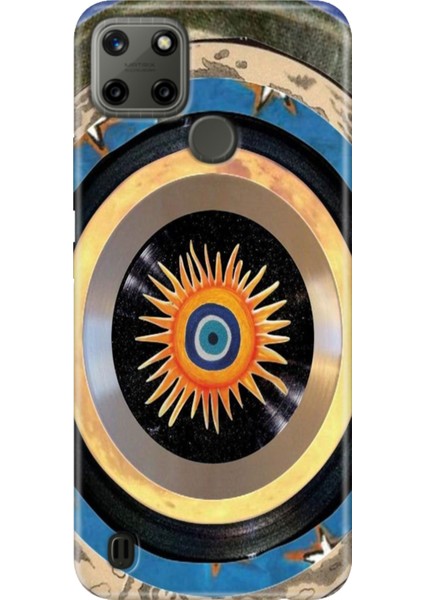 Realme C21Y - Realme C25Y Kılıf Desenli Kapak Renkli Tpu Uv Nazar