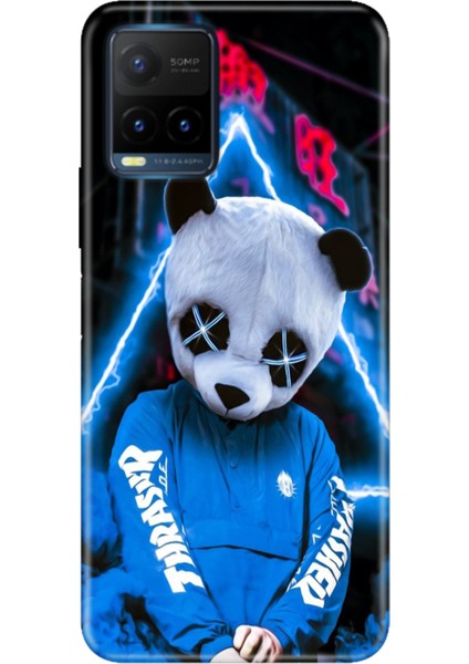 Vivo Y21S Uyumlu Kapak Kılıf Desenli Kapak Renkli Tpu Uv Cool Panda