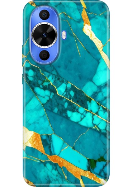 Huawei Nova 12S Kılıf Desenli Kapak Renkli Tpu Uv Prag Mermer
