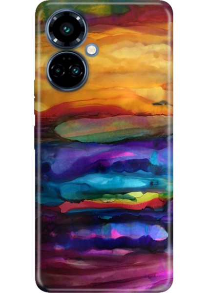 Tecno Camon 19 Pro Kılıf Renkli Temalı (CI8N) Uyumlu Silikon Sulu Boya