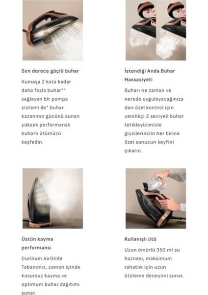 Akıllı Durilium Airglide Autoclean Taban 3200W Buharlı Ütü Kumaşa Göre Isı Ayarlayan Ultimate Power Pro+Şarjlı Hav &yün Temizleyici indirimleri