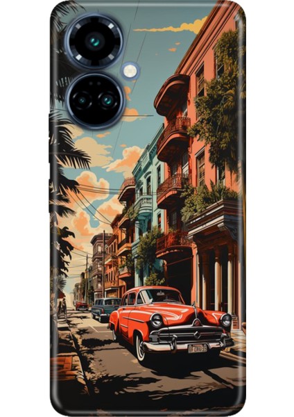 Tecno Camon 19 Pro Kılıf Renkli Temalı (CI8N) Uyumlu Silikon Küba