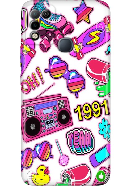 Infinix Hot 10 Play Kılıf Desenli Baskılı Esnek Silikon Kapak 90'lar