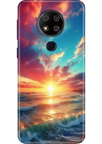 Reeder P13 Blue Max 2020 Kılıf Desenli Kapak Silikon Cover Okyanus