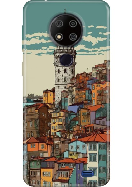 Reeder P13 Blue Max 2020 Kılıf Desenli Kapak Silikon Cover Galata