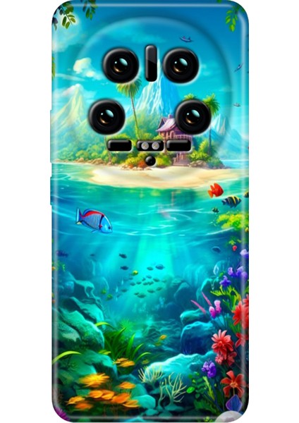 Xiaomi Mi 14 Ultra Kılıf Renkli Rubber Desen Silikon Island