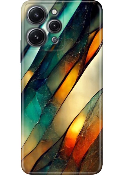 Xiaomi Redmi 12 Kılıf Tasarım Outlet Silikon Flora Mermer