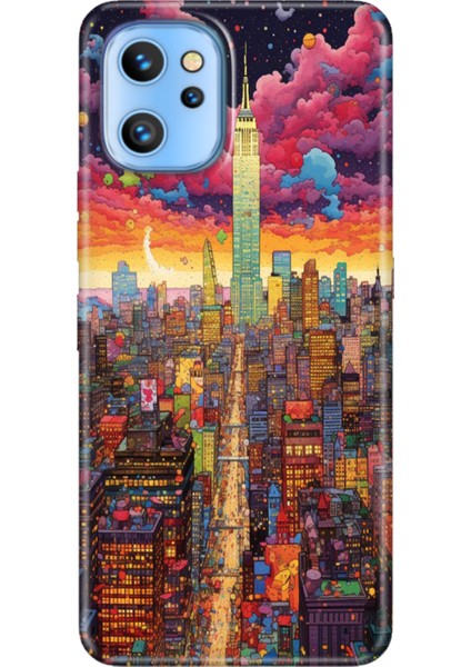 Reeder S19 Max Pro Kılıf Desenli Temalı Baskılı Silikon Kapak Retro Newyork