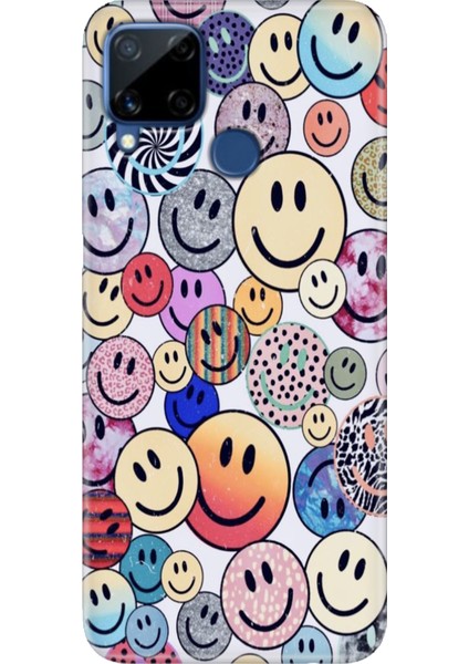 Realme C15 Kılıf Desenli Silikon Renkli Tpu Uv Emojix