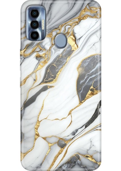 Tecno Spark 7 Pro Kılıf Renkli Silikon Arsos Mermer