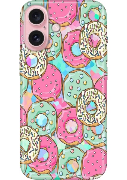 iPhone 16 Kılıf Silikon Desenli Kalıplı Case Donut