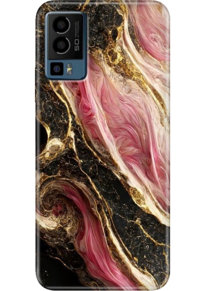 General Mobile Gm 23 Kılıf Desenli GM23 Silikon Case Uv Seattle Mermer