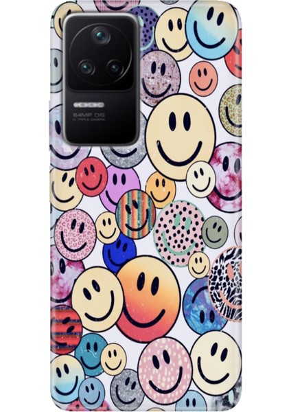 Xiaomi Poco F4 Kılıf Desenli Kapak Renkli Ermer Emojix