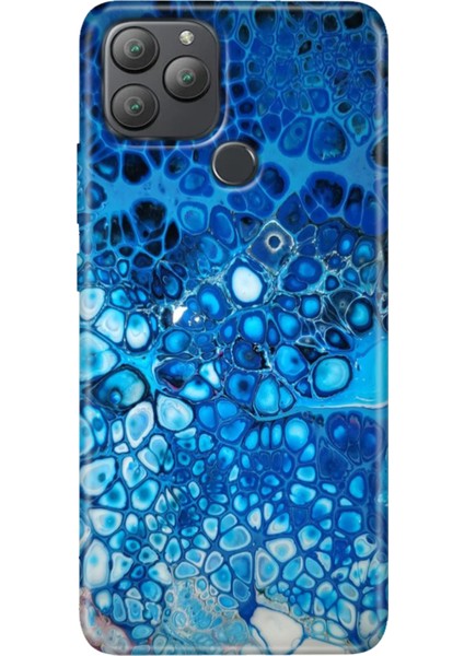 General Mobile Gm 22 Plus Kılıf Desenli Esnek Silikon Uv Derin Mavi