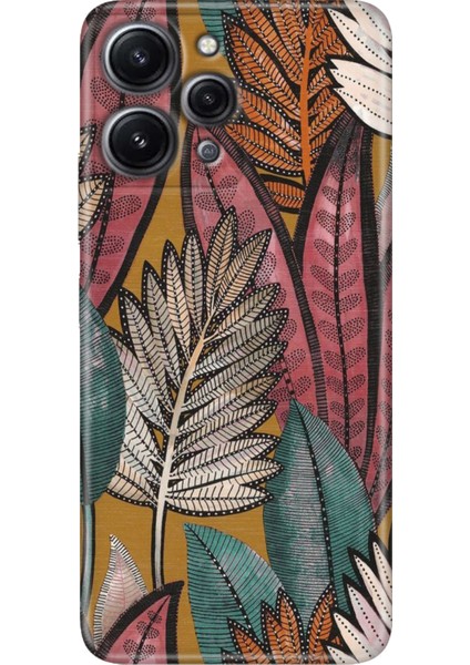 Xiaomi Redmi 12 Kılıf Tasarım Outlet Silikon Yapraklar