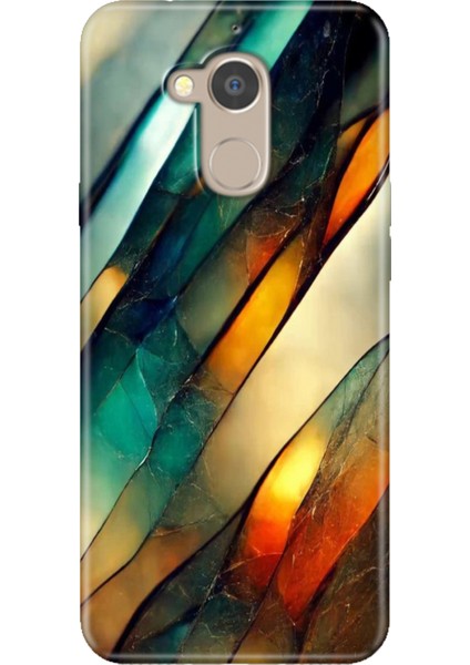 General Mobile Gm 8 Uyumlu Kılıf Desenli Silikon Renkli Tpu Uv Flora Mermer