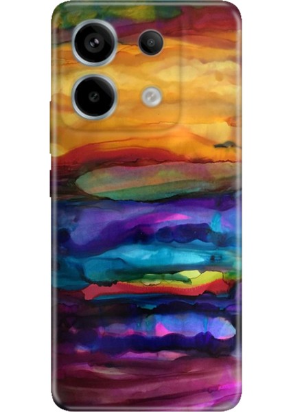 Redmi Note 13 Pro 5g / Poco X6 Kılıf Renkli Esnek Silikon Sulu Boya