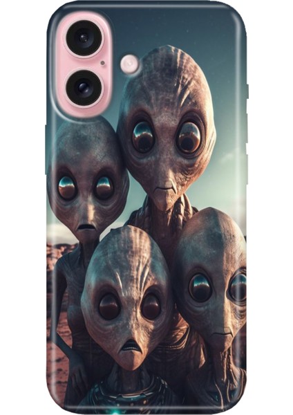iPhone 16 Kılıf Silikon Desenli Kalıplı Case Ufo