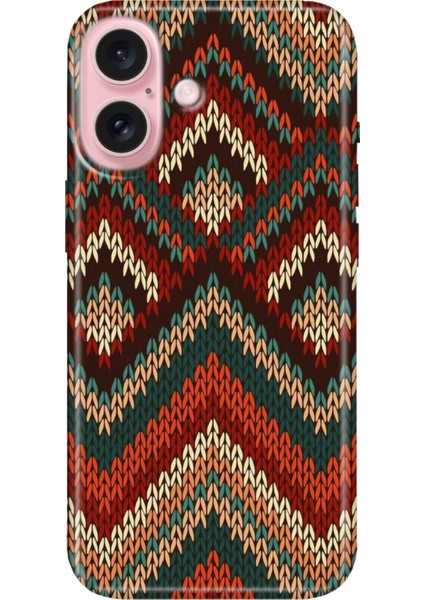 iPhone 16 Plus Kılıf Silikon Desenli Kalıplı Case Zikzak