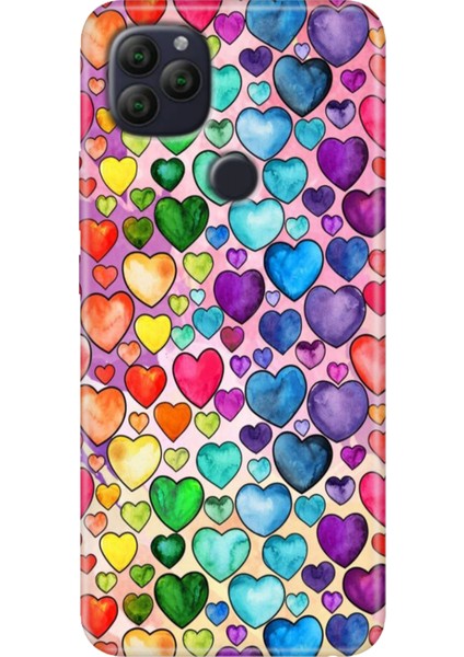 General Mobile Gm 22 - 22S Kılıf Desenli Rubber Silikon Kalp Çizim