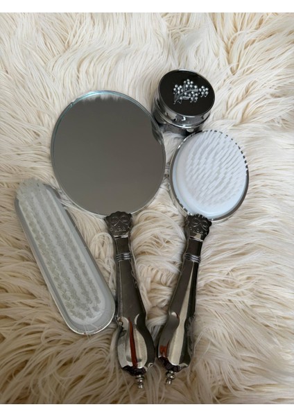 Kristal Inci Dal Detaylı Gelin Ayna Tarak Seti – Lüks Çeyizlik Hediyelik Kutulu Premium Set modelleri