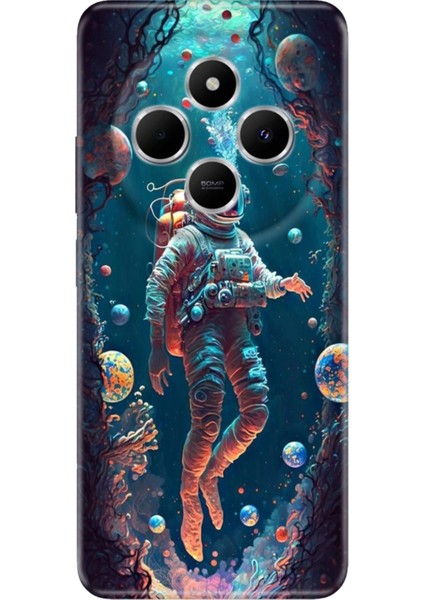 Xiaomi Redmi 14C Kılıf Renkli Rubber Desenli Silikon Astronot