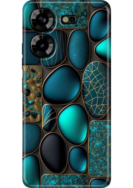 Tecno Pova 5 Kılıf Renkli Esnek Silikon Marble