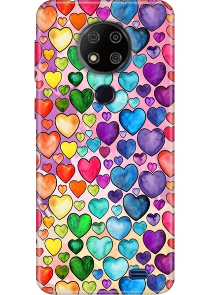 Reeder P13 Blue Max 2020 Kılıf Desenli Kapak Silikon Cover Kalp Çizim