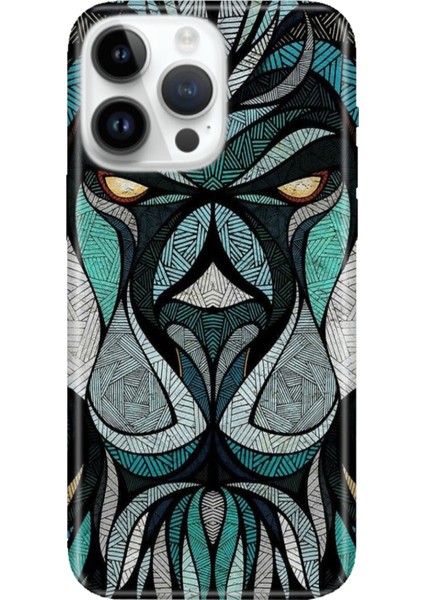 iPhone 16 Pro Max Kılıf Silikon Desenli Baskılı Cover Lion Mandala