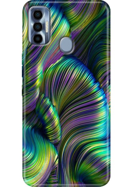 Tecno Spark 7 Pro Kılıf Renkli Silikon Holographic
