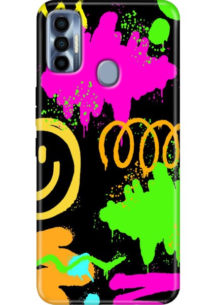Tecno Spark 7 Pro Kılıf Renkli Silikon Smile