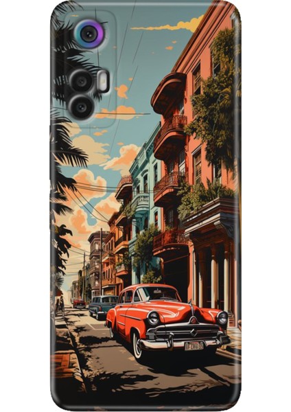 Tcl 30+ (Plus) Kılıf Silikon Renkli Resimli Arka Kapak Küba