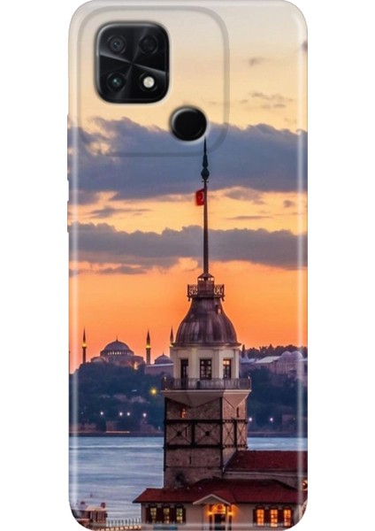 Poco C40 Kılıf Renkli Temalı Silikon Kız Kulesi