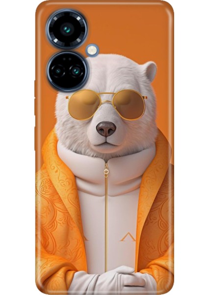 Tecno Camon 19 Pro Kılıf Renkli Temalı (CI8N) Uyumlu Silikon Stil Bear