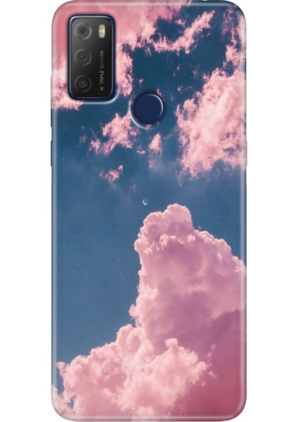 Tcl 20E Kılıf Desenli Silikon Kampanyalı Kapak Pembe Bulut