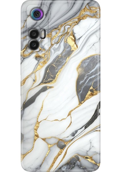 Tcl 30+ (Plus) Kılıf Silikon Renkli Resimli Arka Kapak Arsos Mermer