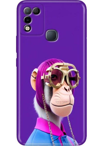 Infinix Hot 10 Play Kılıf Desenli Baskılı Esnek Silikon Kapak Monkey