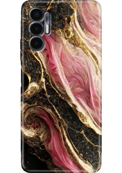 Tecno Pova 3 Kılıf (LF7N) Uyumlu Renkli Baskı Desen Esnek Silikon Seattle Mermer