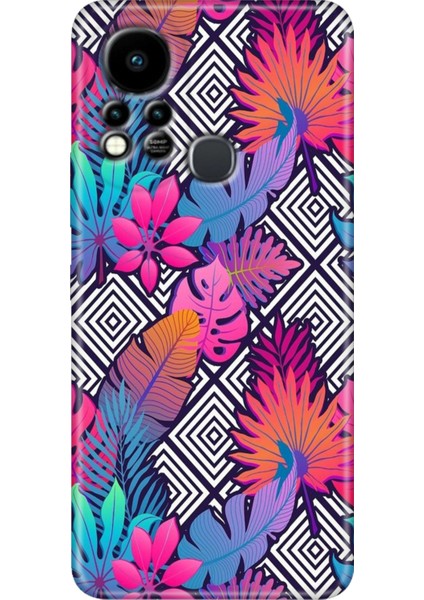 Infinix Hot 11S Uyumlu Kılıf Renkli Tpu Silikon Botanik