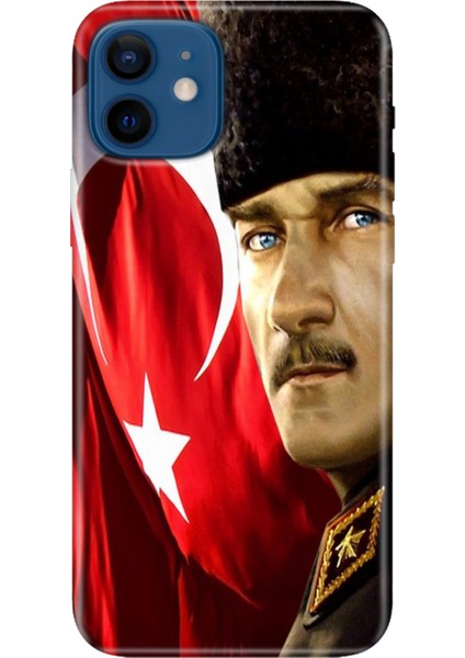 Apple iPhone 12 Kılıf Renkli Baskılı Silikon Mustafa Kemal
