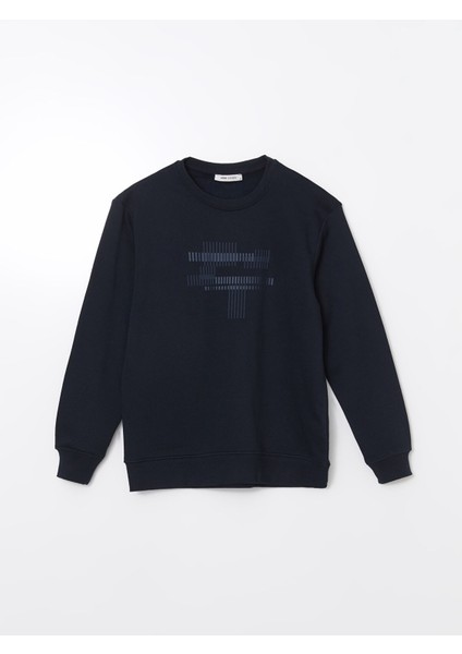 Yeni Sezon Bisiklet Yaka Uzun Kollu Baskılı Erkek Sweatshirt indirimleri