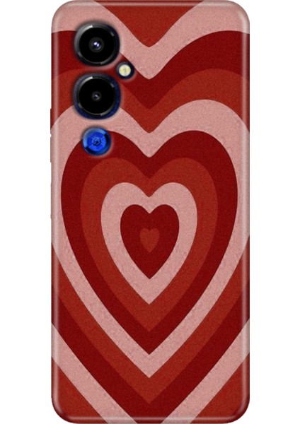Tecno Pova 4 Pro Kılıf Renkli Temalı Pova 4 Pro Silikon Mat Kalp