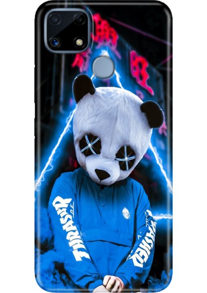 Realme C25 Kılıf Desenli Silikon Renkli Phone Case Cool Panda