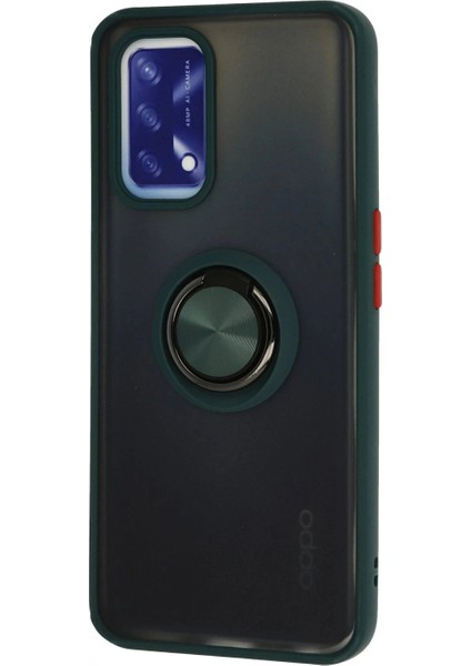 Oppo A74 4g Kılıf Montreal Yüzüklü Silikon Kapak - Yeşil fiyatları